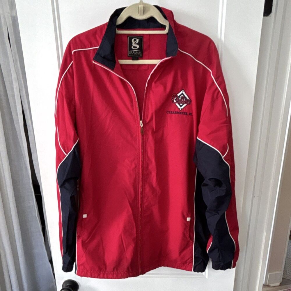 Gear For Sports Philadelphia Phillies Clearwater FL Men's Jacket Red Navy L